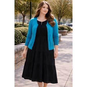 Merona Teal Open Front Cardigan Sweater Womens XXL Lightweight